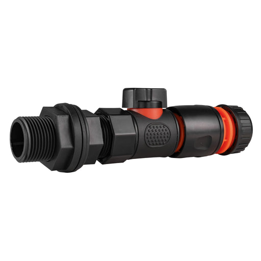 Water Butt Connector 3/4" BSP with BSPF-Quick Connect Valve & Hose Connector Black - Home & Garden > Lawn & Garden > Watering & Irrigation > Garden Hose Fittings & Valves > Garden Hose Fittings Garden watering
