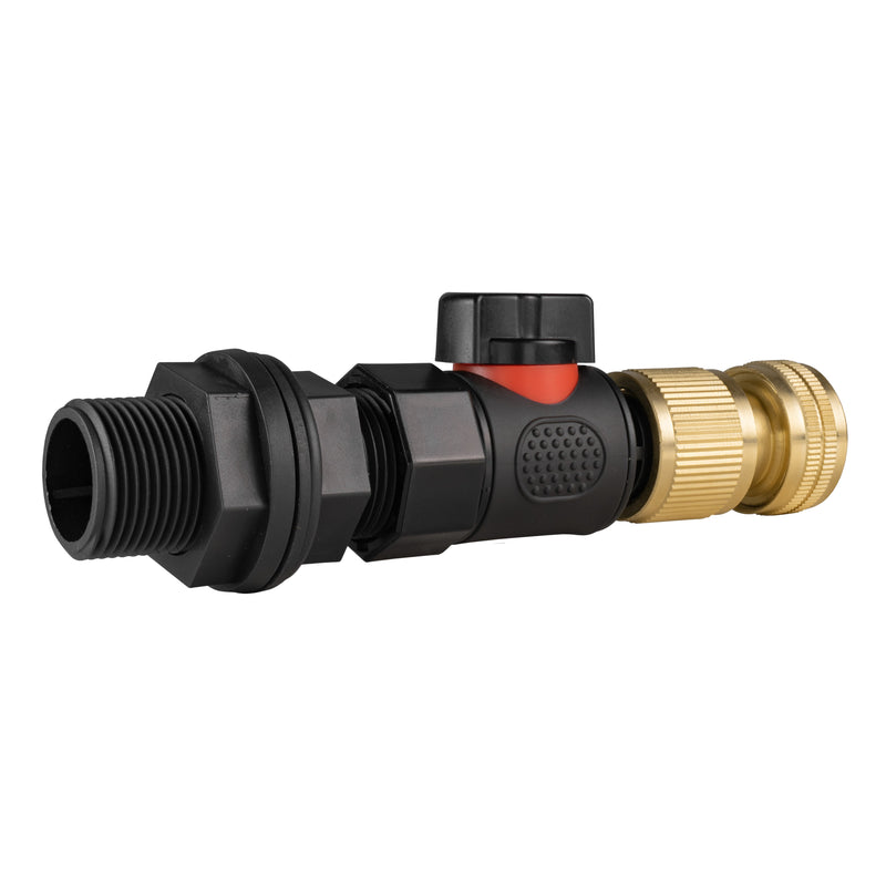 Water Butt Connector 3/4" BSP with BSPF-Quick Connect Valve & Hose Connector Brass - Home & Garden > Lawn & Garden > Watering & Irrigation > Garden Hose Fittings & Valves > Garden Hose Fittings Garden watering