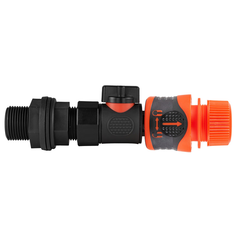 Water Butt Connector 3/4" BSP with BSPF-Quick Connect Valve & Hose Connector Lock - Home & Garden > Lawn & Garden Garden watering