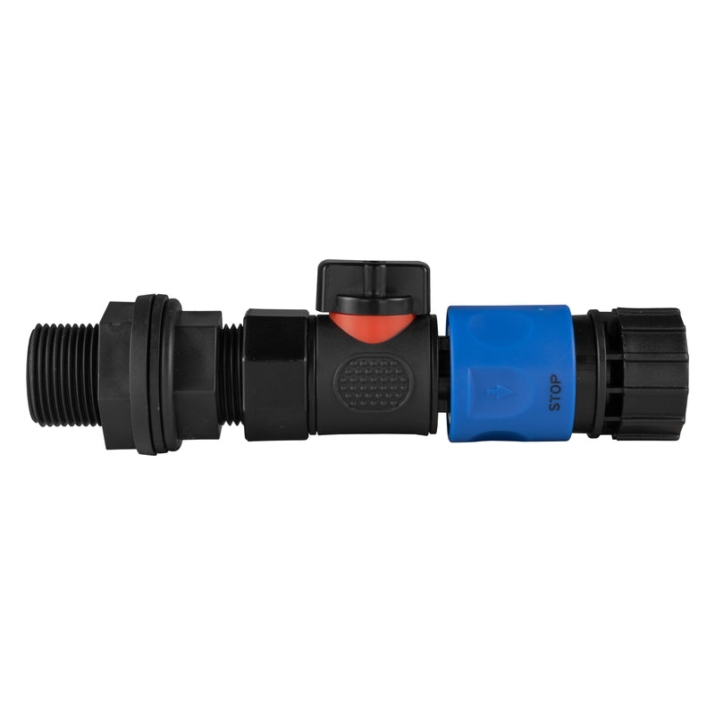 Water Butt Connector 3/4" BSP with BSPF-Quick Connect Valve & Hose Connector 3/4" BSPF - Home & Garden > Lawn & Garden > Watering & Irrigation > Garden Hose Fittings & Valves > Garden Hose Fittings Garden watering