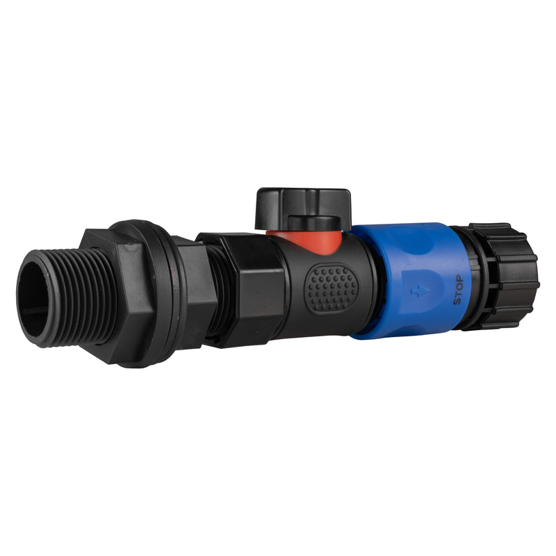 Water Butt Connector 3/4" BSP with BSPF-Quick Connect Valve & Hose Connector 3/4" BSPF - Home & Garden > Lawn & Garden > Watering & Irrigation > Garden Hose Fittings & Valves > Garden Hose Fittings Garden watering