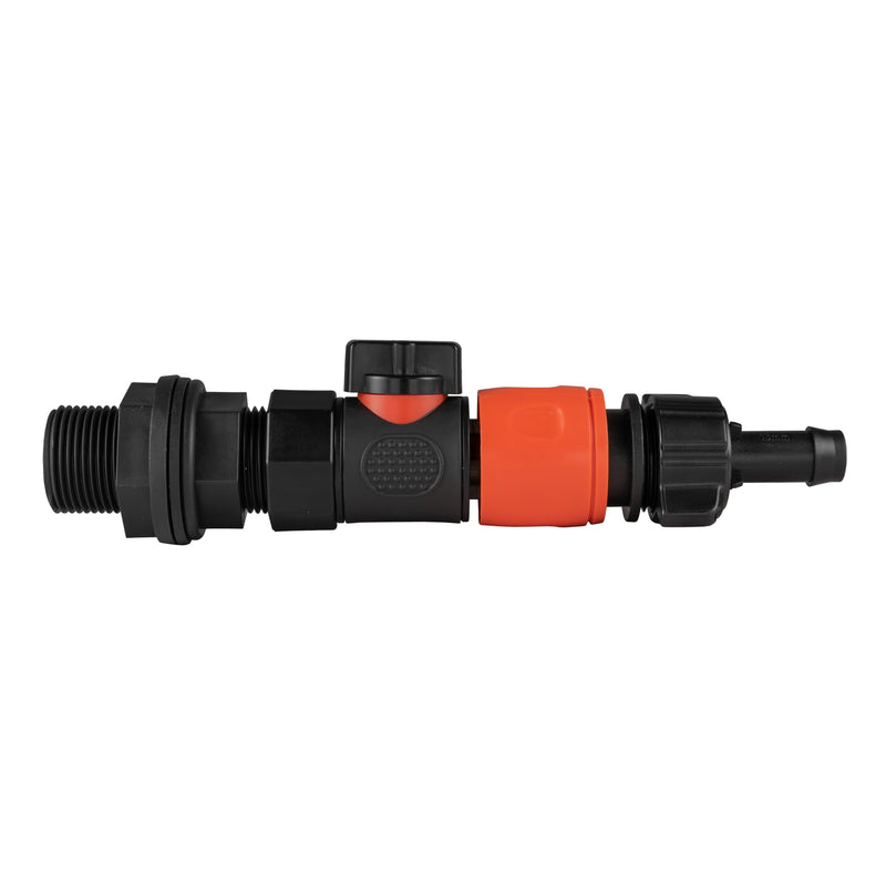 Water Butt Connector 3/4" BSP with BSPF-Quick Connect Valve & Hose Connector 16mm Barb - Home & Garden > Lawn & Garden > Watering & Irrigation > Garden Hose Fittings & Valves > Garden Hose Fittings Garden watering