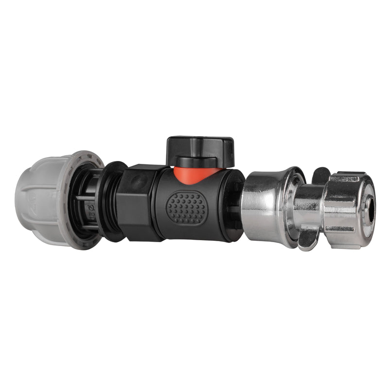 20mm MDPE Straight with BSPF-Quick Connect Valve & Hose Connector Zinc - Home & Garden > Lawn & Garden Garden watering