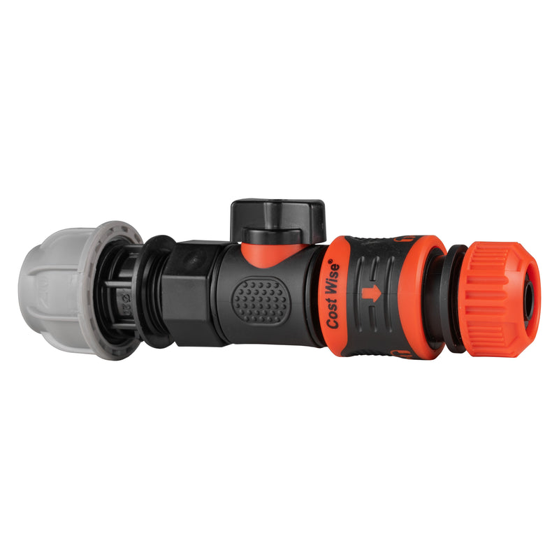 20mm MDPE Straight with BSPF-Quick Connect Valve & Hose Connector Lock - Home & Garden > Lawn & Garden Garden watering