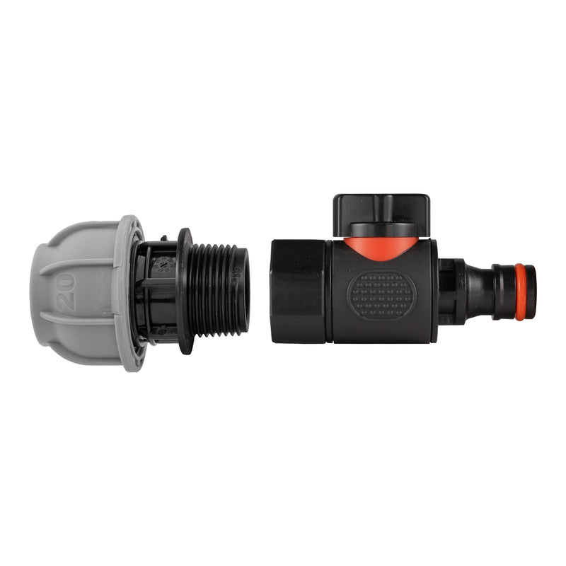 20mm MDPE Straight with BSPF Thread-Quick Connect Male Valve - Home & Garden > Lawn & Garden > Watering & Irrigation > Garden Hose Fittings & Valves > Garden Hose Fittings Garden watering