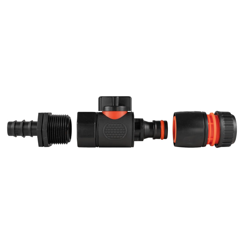 16mm Barbed Straight with BSPF-Quick Connect Valve & Hose Connector Black - Home & Garden > Lawn & Garden > Watering & Irrigation > Garden Hose Fittings & Valves > Garden Hose Fittings Garden watering