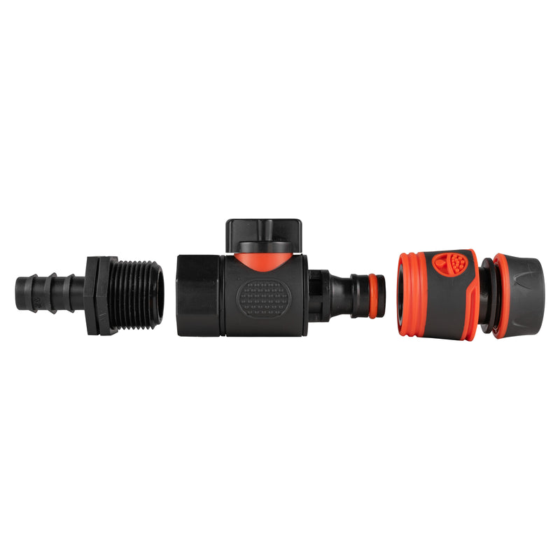 16mm Barbed Straight with BSPF-Quick Connect Valve & Hose Connector Black Soft - Home & Garden > Lawn & Garden > Watering & Irrigation > Garden Hose Fittings & Valves > Garden Hose Fittings Garden watering
