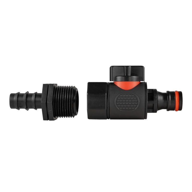 16mm Barbed Straight with BSPF Thread-Quick Connect Male Valve - Home & Garden > Lawn & Garden > Watering & Irrigation > Garden Hose Fittings & Valves > Garden Hose Fittings Garden watering