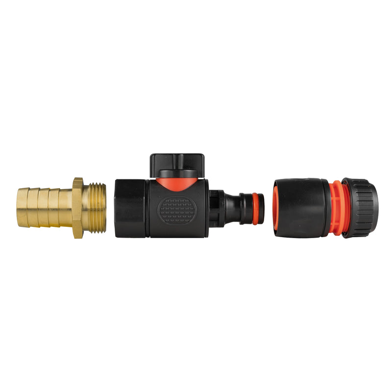 19mm Brass Barb with BSPF-Quick Connect Valve & Hose Connector Black - Home & Garden > Lawn & Garden > Watering & Irrigation > Garden Hose Fittings & Valves > Garden Hose Fittings Garden watering