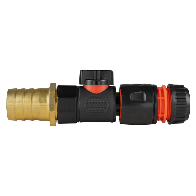 25mm Brass Barb with BSPF-Quick Connect Valve & Hose Connector Black - Home & Garden > Lawn & Garden > Watering & Irrigation > Garden Hose Fittings & Valves > Garden Hose Fittings Garden watering