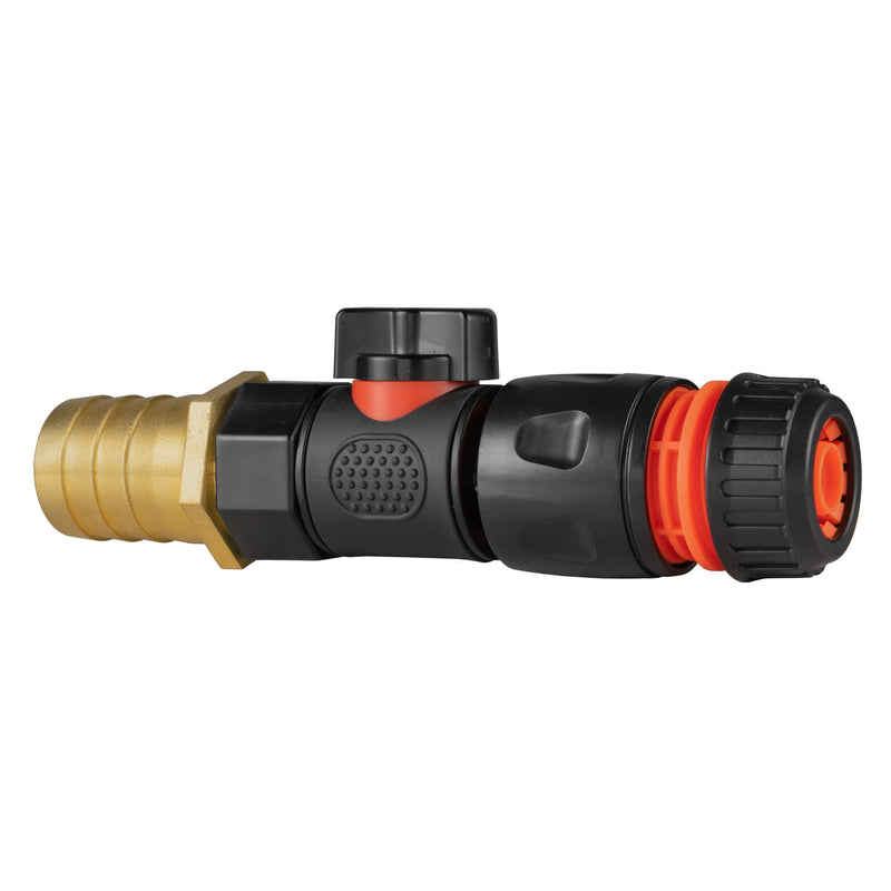 25mm Brass Barb with BSPF-Quick Connect Valve & Hose Connector Black - Home & Garden > Lawn & Garden > Watering & Irrigation > Garden Hose Fittings & Valves > Garden Hose Fittings Garden watering