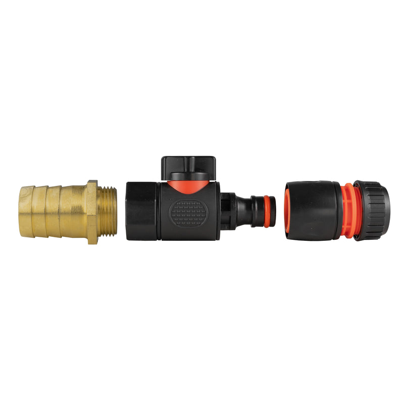 25mm Brass Barb with BSPF-Quick Connect Valve & Hose Connector Black - Home & Garden > Lawn & Garden > Watering & Irrigation > Garden Hose Fittings & Valves > Garden Hose Fittings Garden watering