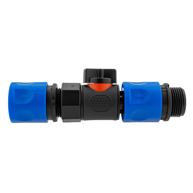 BSPF-Quick Connect Male Valve with 2 x Hose Connectors 3/4" BSPM - Home & Garden > Lawn & Garden Garden watering