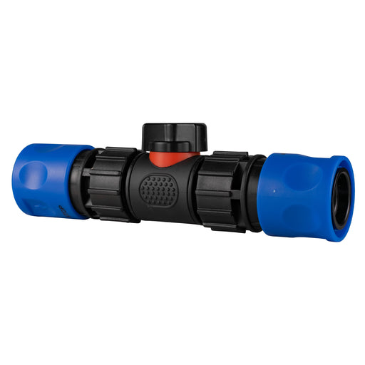 In-Line BSPM Valve with 2 x Hose Connectors Blue - Home & Garden > Lawn & Garden Garden watering