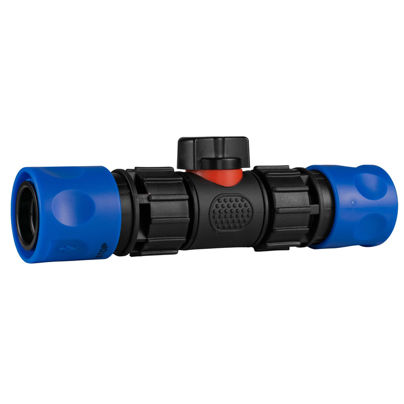 In-Line BSPM Valve with 2 x Hose Connectors Blue - Home & Garden > Lawn & Garden Garden watering