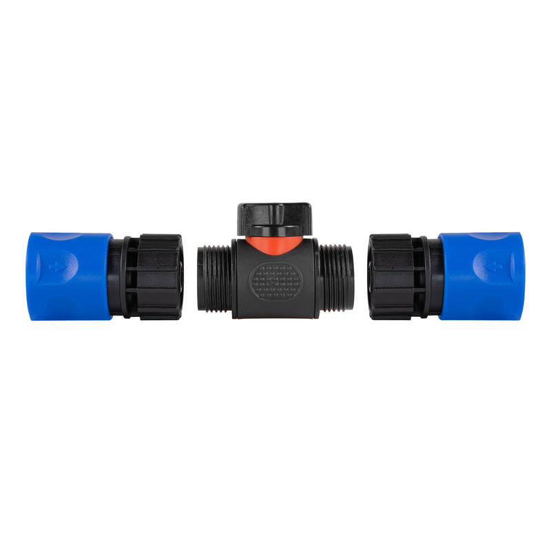 In-Line BSPM Valve with 2 x Hose Connectors Blue - Home & Garden > Lawn & Garden Garden watering