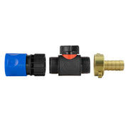 Hose Connector Blue with In-Line BSPM Valve and 13mm Brass Barb - Home & Garden > Lawn & Garden > Watering & Irrigation Garden watering