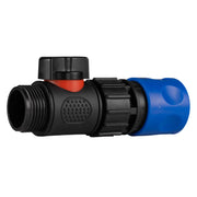 Hose Connector Blue with In-Line BSPM Threaded Valve - Home & Garden > Lawn & Garden Garden watering