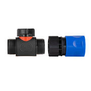Hose Connector Blue with In-Line BSPM Threaded Valve - Home & Garden > Lawn & Garden Garden watering