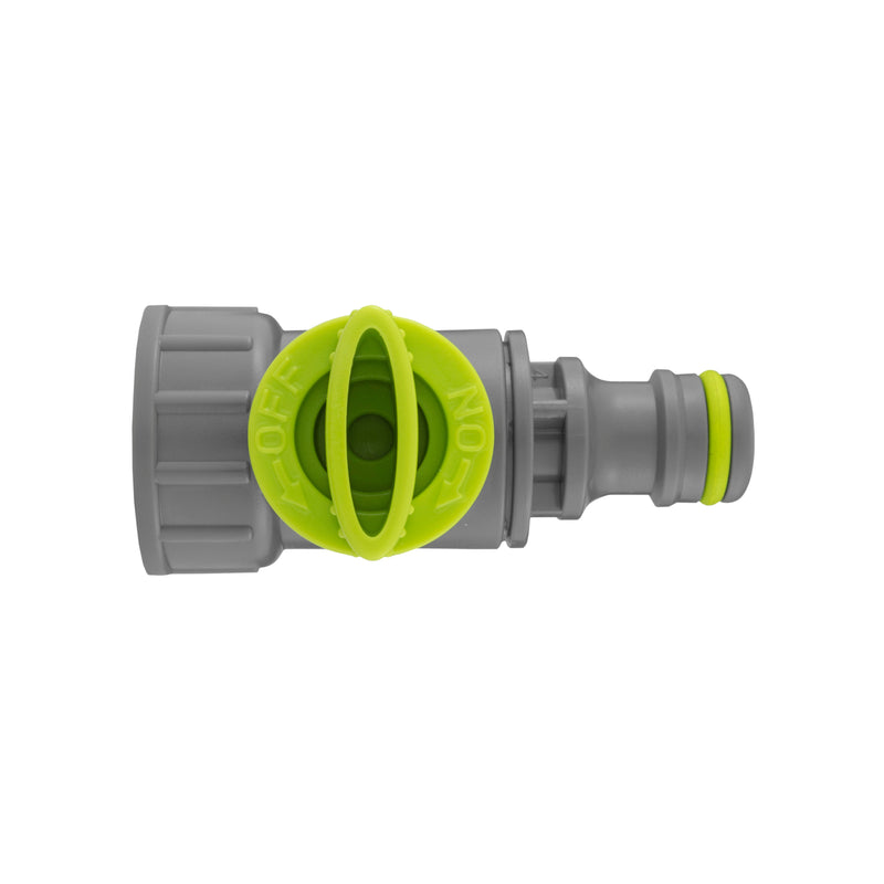 Tap Adapter with Valve ¾” BSPF – Snap-On Connector, Lime - Home & Garden > Lawn & Garden Garden watering