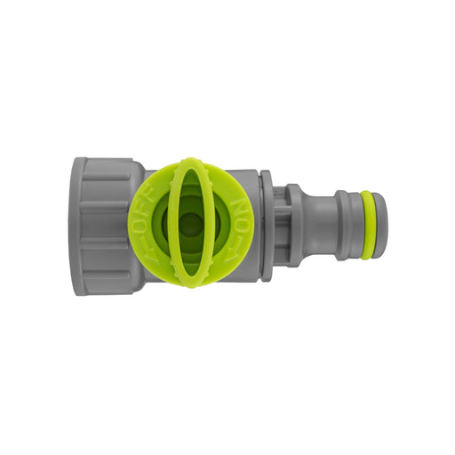Tap Adapter with Valve ¾” BSPF – Snap-On Connector, Lime - Home & Garden > Lawn & Garden Garden watering