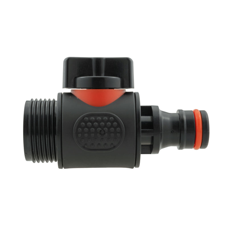 Wall Flange Kit 25mm MDPE + Valve with Male Quick Connector - Home & Garden > Lawn & Garden Tech Hose & Fittings