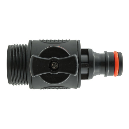 In Line Soft Touch Valve 3/4" BSPM to Male Black - Home & Garden > Lawn & Garden > Watering & Irrigation > Garden Hose Fittings & Valves Garden watering