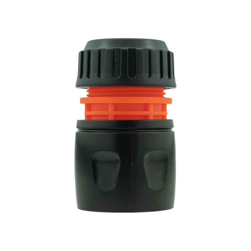 Female Hose Connector, 1/2" or 5/8" Hose, Black/Orange - Home & Garden > Lawn & Garden Garden watering