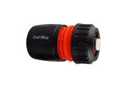 Female Hose Connector With Stop, 1/2" or 5/8" Hose, Black/Orange - Home & Garden > Lawn & Garden Garden watering