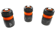 Female Hose Connector With Stop, 1/2" or 5/8" Hose, Black/Orange - Home & Garden > Lawn & Garden Garden watering