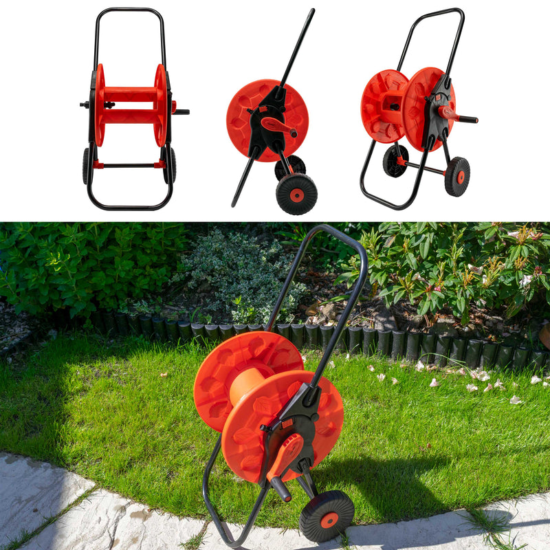 Hose Cart with Wheels for 60m 1/2" Garden Hose CW - Home & Garden > Lawn & Garden > Watering & Irrigation > Garden Hoses Hose Reel