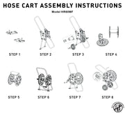 Hose Cart with Wheels for 60m 1/2" Garden Hose CW - Home & Garden > Lawn & Garden > Watering & Irrigation > Garden Hoses Hose Reel