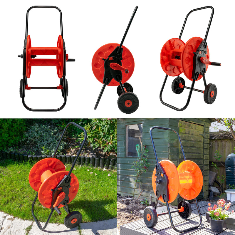 Hose Cart with Wheels for 60m 1/2" Garden Hose CW - Home & Garden > Lawn & Garden > Watering & Irrigation > Garden Hoses Hose Reel