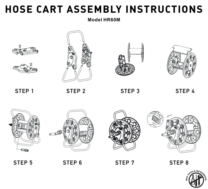 Hose Reel for 60m 1/2" Garden Hose CW - Home & Garden > Lawn & Garden > Watering & Irrigation > Garden Hoses Hose Reel