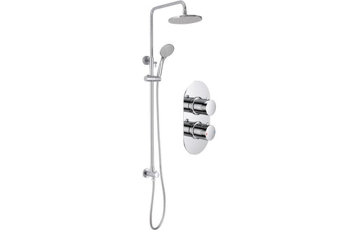 Haskell Shower Pack Two - Two Outlet Twin Shower Valve w/Riser & Overhead Kit -