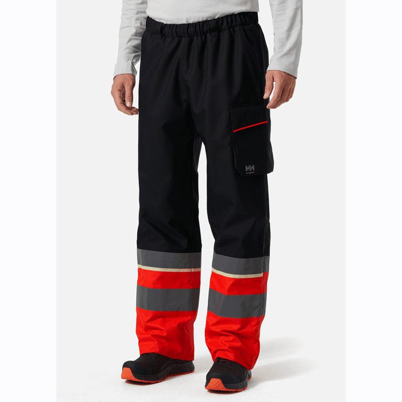Helly Hansen 71186 Hi-Vis UC-ME Waterproof Over Shell Pants Trousers, Class 1 - HI-VIS TROUSERS
