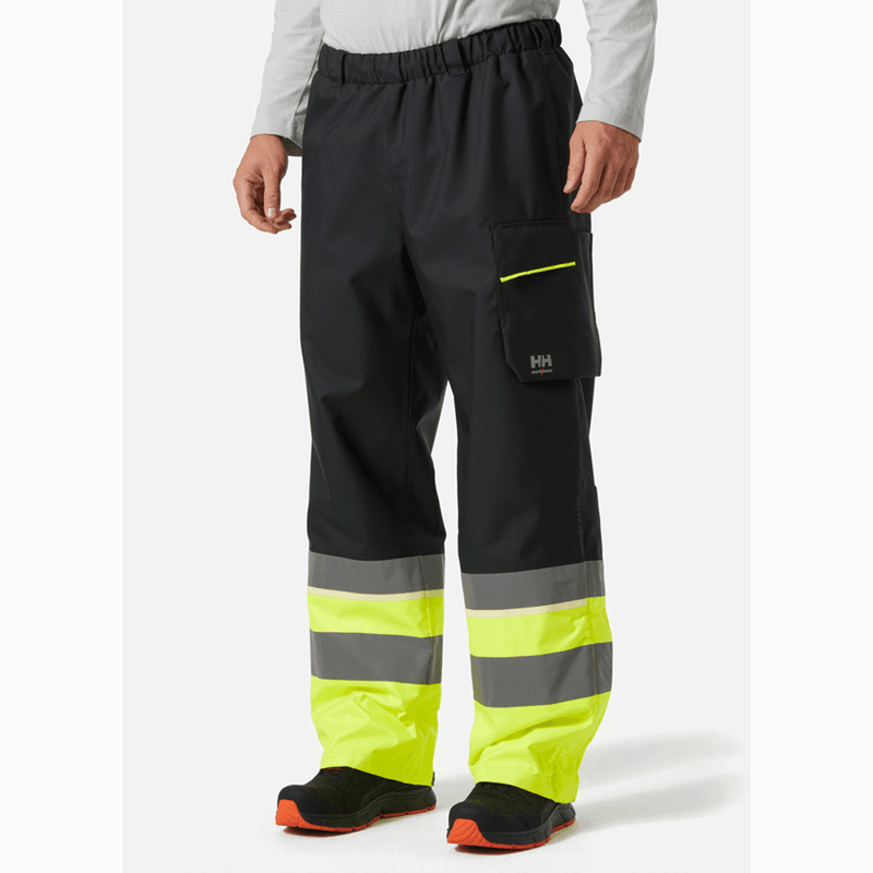 Helly Hansen 71186 Hi-Vis UC-ME Waterproof Over Shell Pants Trousers, Class 1 - HI-VIS TROUSERS