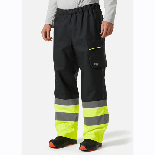 Helly Hansen 71186 Hi-Vis UC-ME Waterproof Over Shell Pants Trousers, Class 1 - HI-VIS TROUSERS
