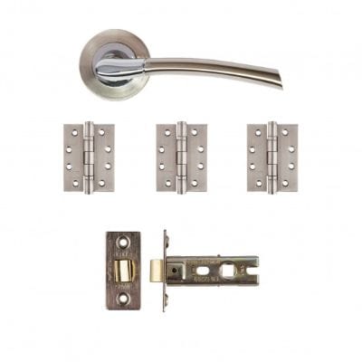 Hera Satin Nickel Chrome Finish Door Handle Kit -