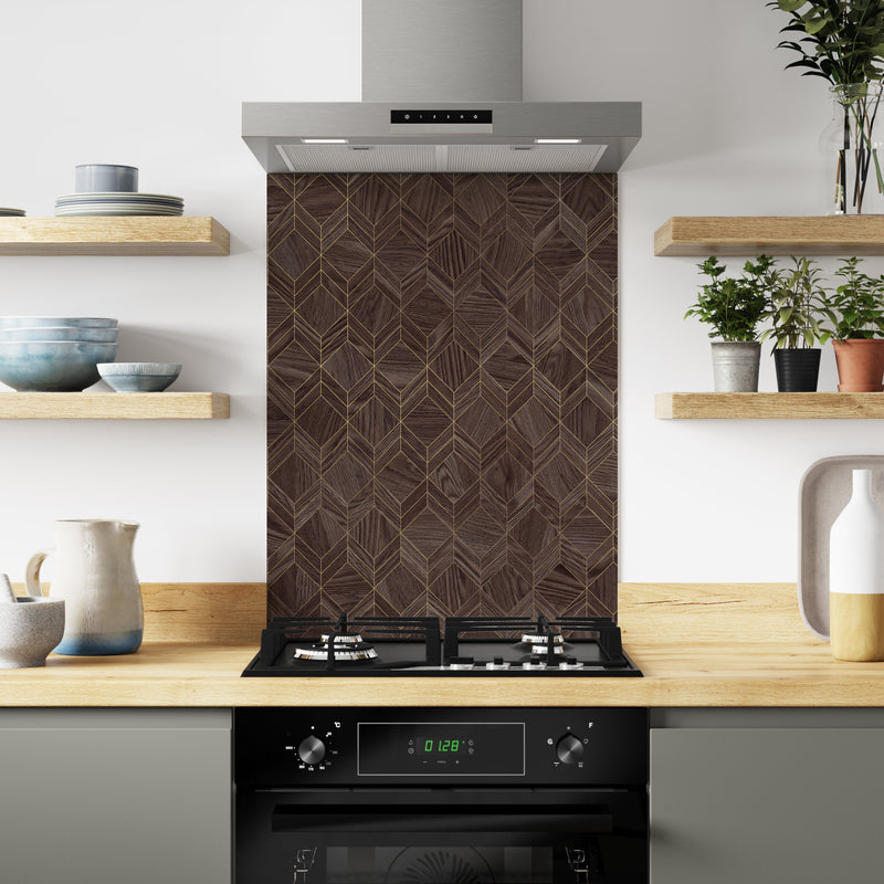 Bushboard Alloy Heritage Walnut Aluminium Feature Kitchen Splashback