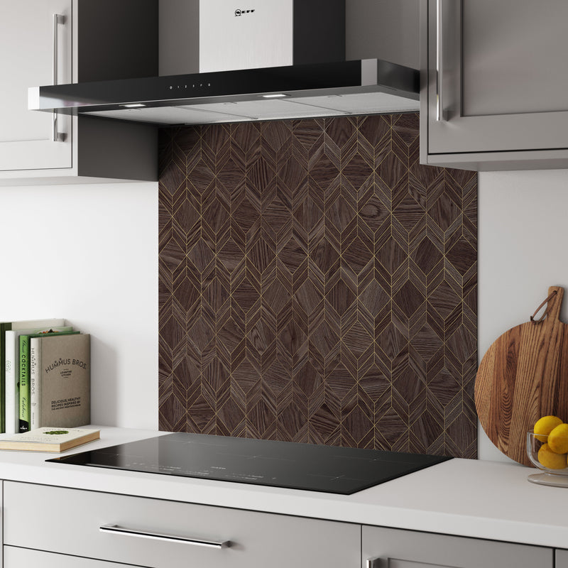 Bushboard Alloy Heritage Walnut Aluminium Feature Kitchen Splashback