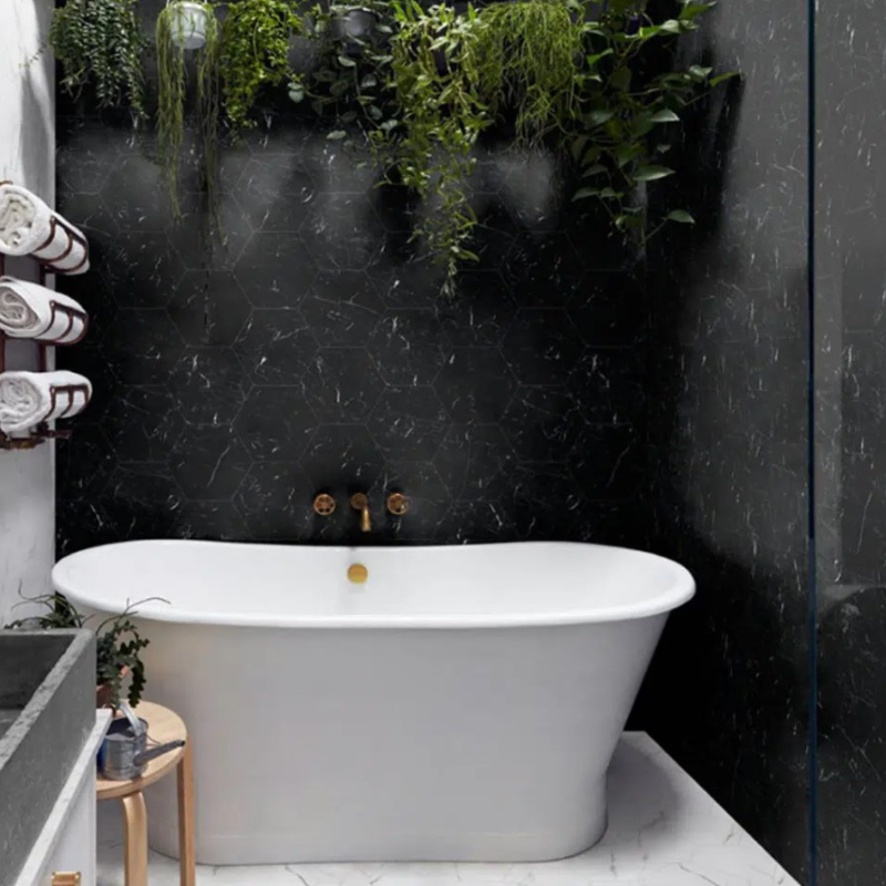 Hexa Terni Matt Black Marble Effect (16 per Box) -