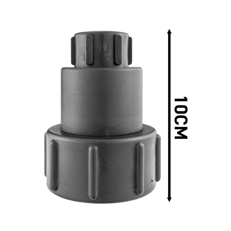 IBC 2" S60X6 - 1/2" BSP Extender Adaptor with Extended Brass Chrome Tap 1/2" Barb - Garden watering