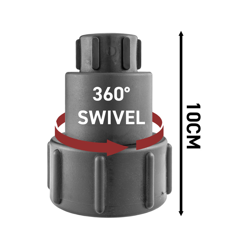 IBC 2" S60X6 - 1/2" BSP Extender Adaptor with Extended Brass Chrome Tap 1/2" Barb - Garden watering