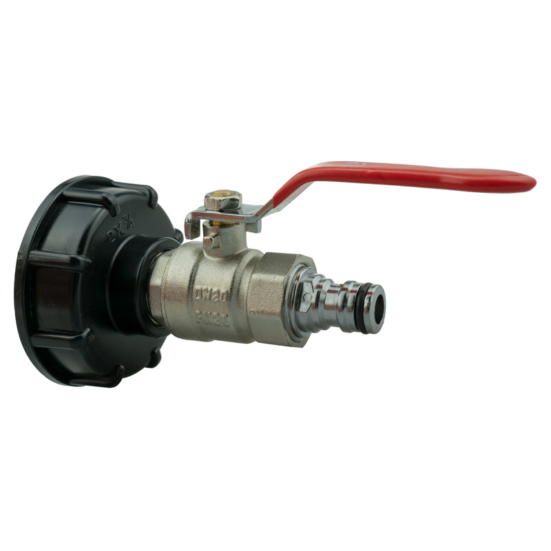 IBC 2” S60X6 Cap with Lever Valve and Male Quick Connector Zinc - Home & Garden > Lawn & Garden