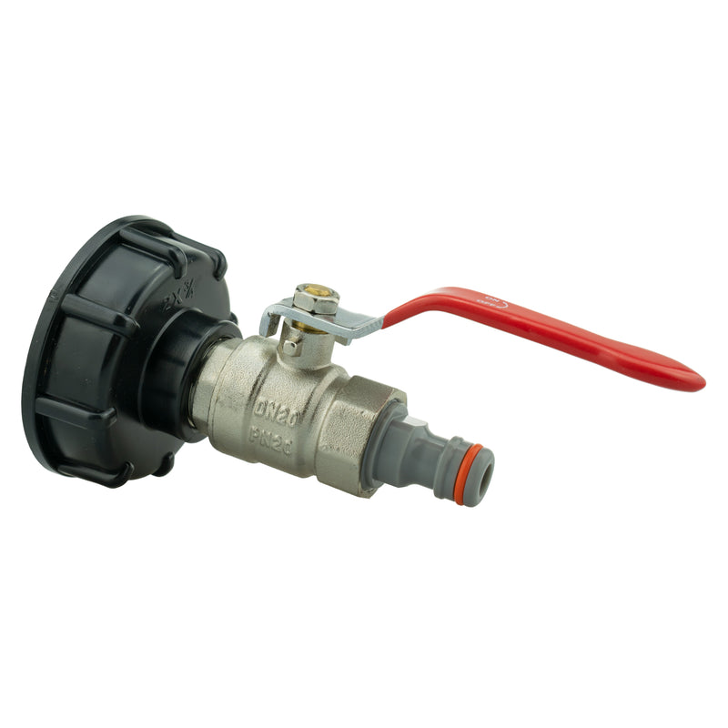 IBC 2” S60X6 Cap with Lever Valve and Male Quick Connector WL - Home & Garden > Lawn & Garden