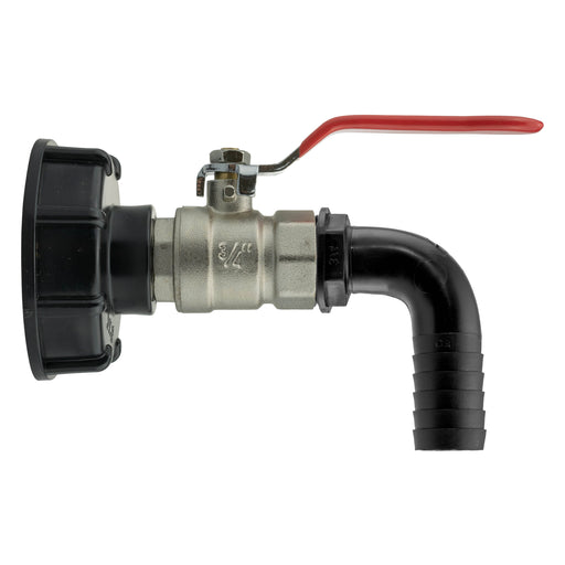 IBC 2” S60X6 Cap with Lever Valve and 20mm Barbed Elbow - Home & Garden > Lawn & Garden