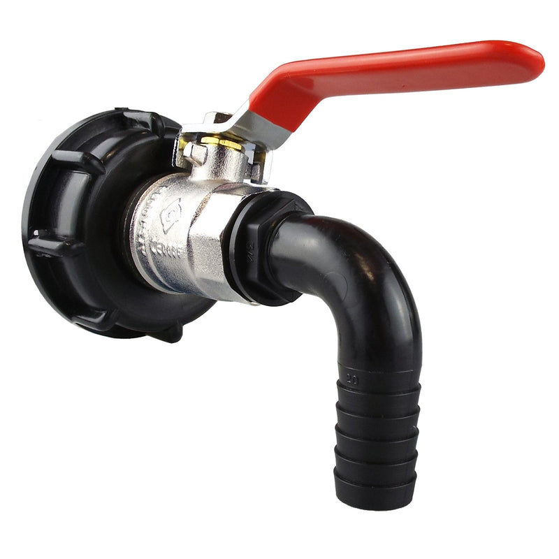 IBC 2” S60X6 Cap with Lever Valve and 20mm Barbed Elbow - Home & Garden > Lawn & Garden