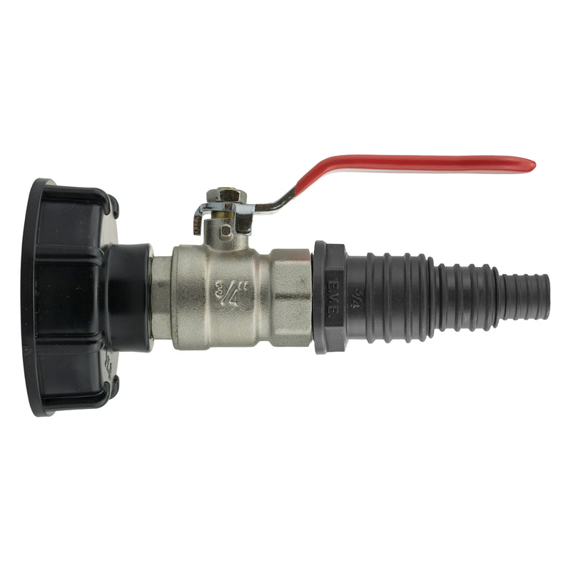 IBC 2” S60X6 Cap with Lever Valve and Pond Connector 13/20/25mm Barb - Home & Garden > Lawn & Garden
