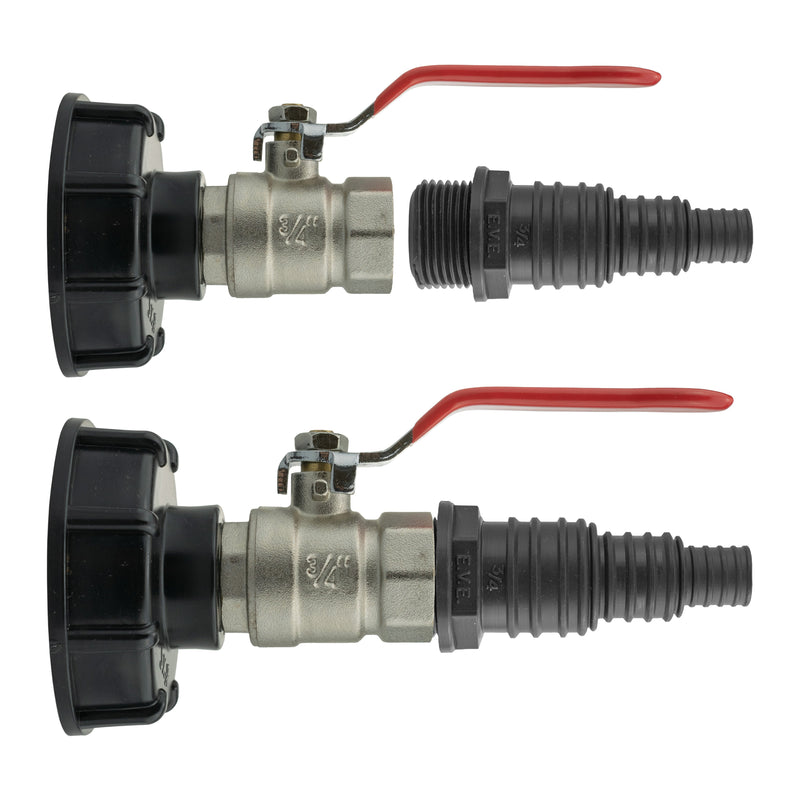 IBC 2” S60X6 Cap with Lever Valve and Pond Connector 13/20/25mm Barb - Home & Garden > Lawn & Garden
